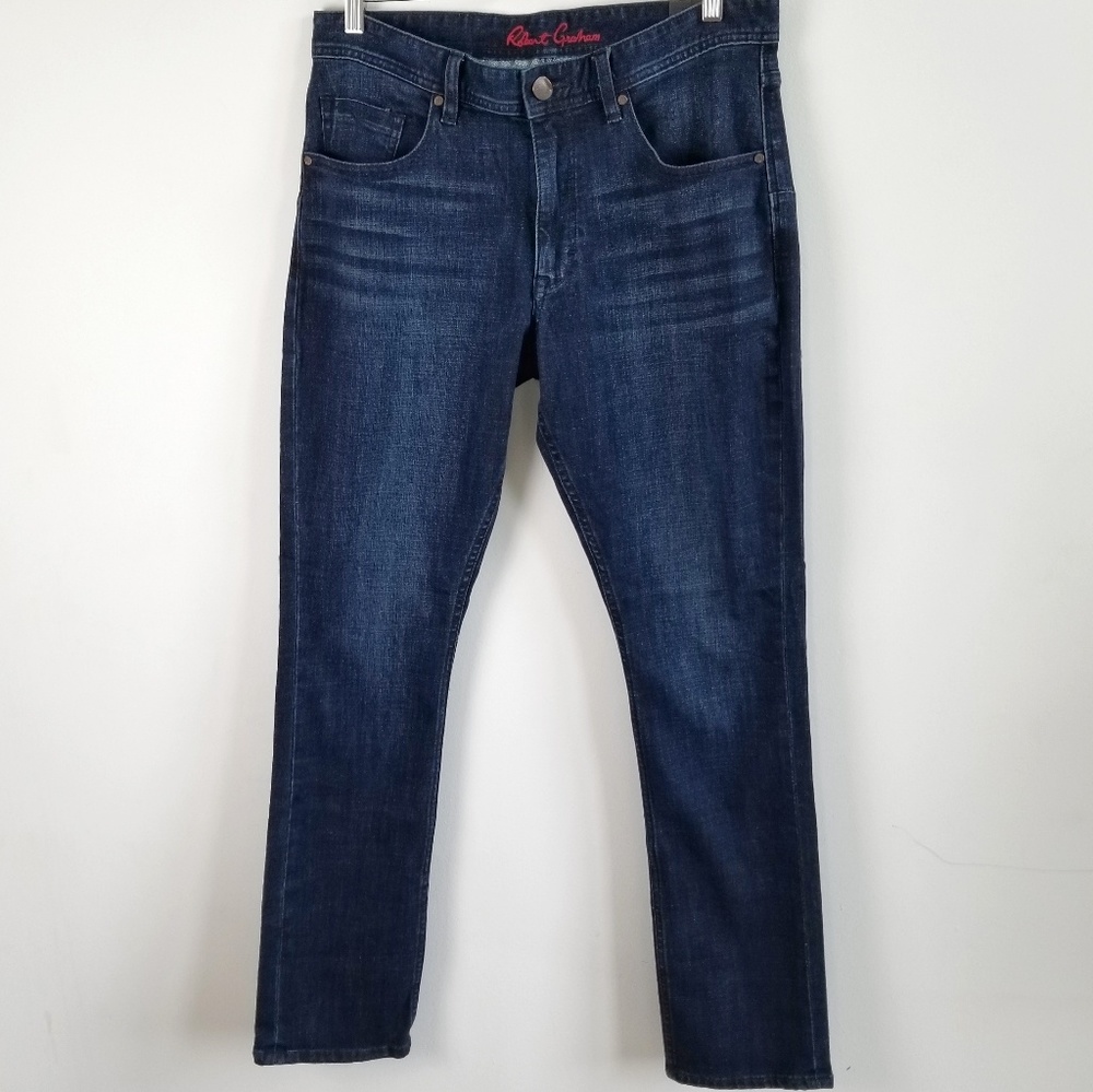 NWT Robert Graham Mid Dark Wash Perfect Fit Jeans